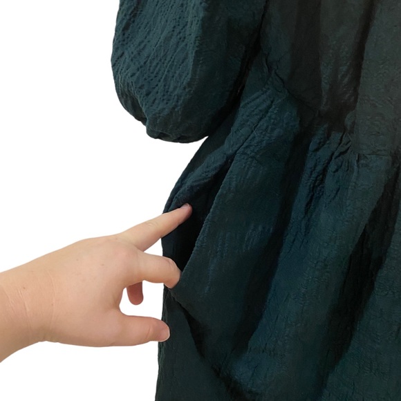 A NEW DAY wrap around casual green mini dress - sz MEDUIM - BOHO casual hippie - Picture 12 of 15